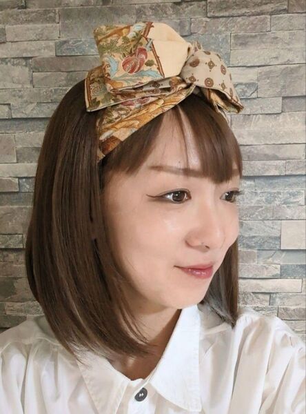 ワイヤー入りターバン モリスモダファブリック生地使用