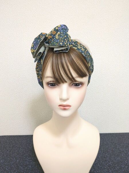 ワイヤー入りターバン 小花柄