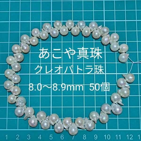 宇和島真珠 あこや真珠 クレオパトラルース 50個 8.0〜8.9mm 越物
