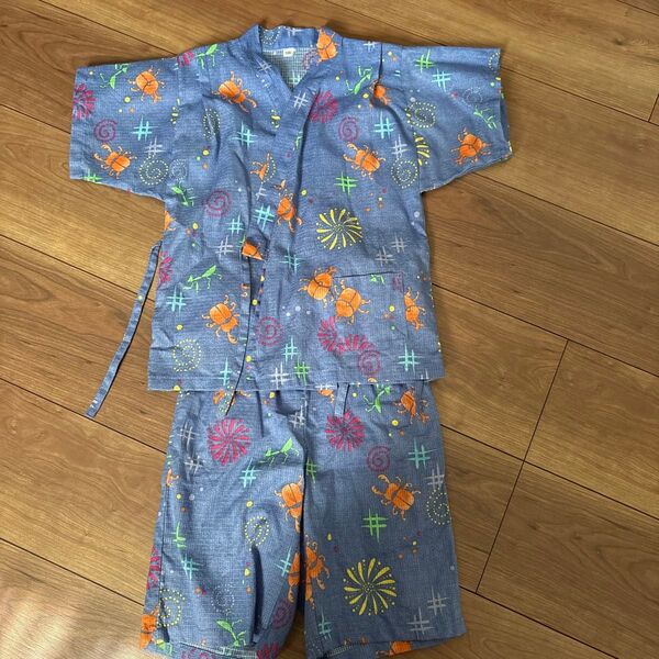 甚平 キッズ 100サイズ 花火 昆虫 上下セット