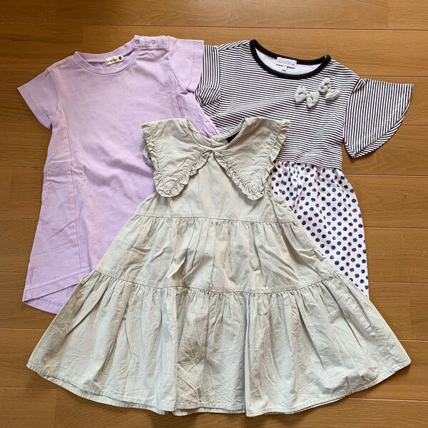 ワンピース 90 95 ベビー 子ども服 半袖 3枚
