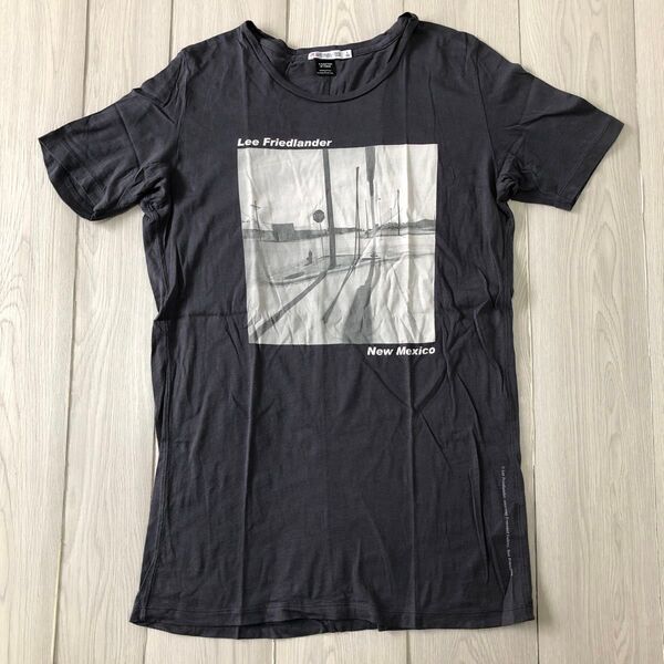 未使用新品 UNIQLO UTコラボ Lee Friedlander 半袖 写真Tシャツ グレー系 L寸