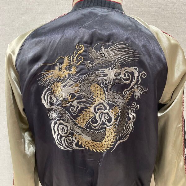 BARCEDOS スカジャン 日本 Mサイズ グレー 龍