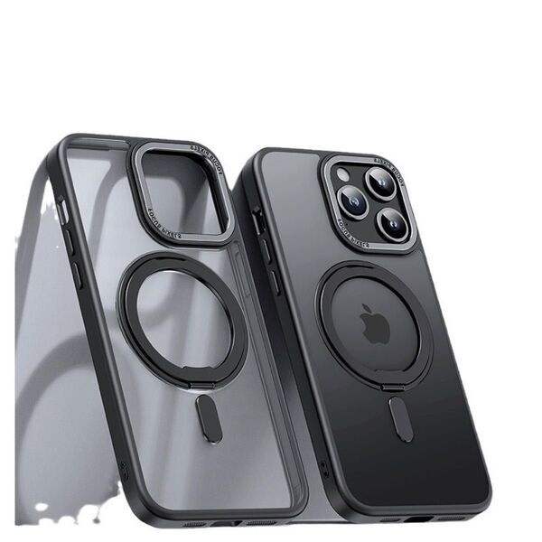 iPhone 15 proケース Magsafe対応 ブラック スタンド