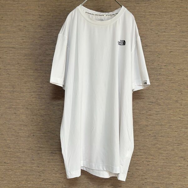 ノースフェイス 半袖ドライTシャツ 白ホワイト スポーツT 速乾 ワンポイントロゴ 古着 A1