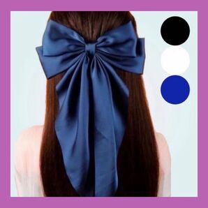 ヘアクリップ バレッタ 髪留め リボン 大きめ ヘアアレンジ ヘアアクセ