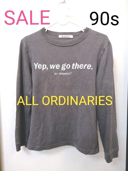 ★SALE★ ビンテージ ALL ORDINARIES 長袖Tシャツ グレー 古着 S~M相当
