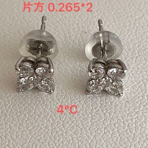 4°C プラチナ ダイヤモンド ピアス 美品