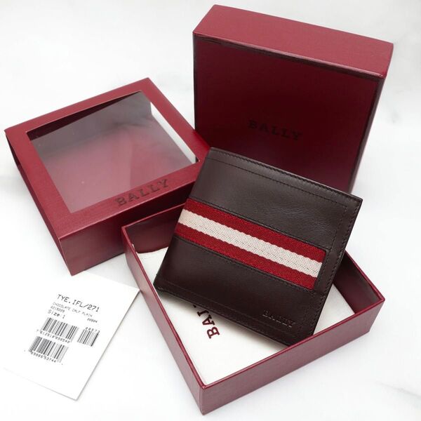 難有り未使用 バリー BALLY 二つ折り財布 TYE IFL/271 チョコレート
