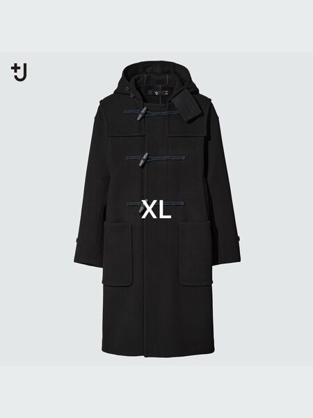 新品 XL UNIQLO+J ウールオーバーサイズダッフルコート ブラック 黒 ジルサンダー