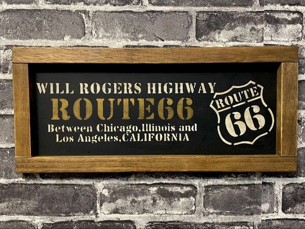 No.557 男前インテリア ルート66 ROUTE66 ヴィンテージ風 アメリカン 木工雑貨 インテリア雑貨