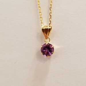  new goods K18 natural stone amethyst pendant 