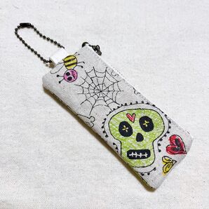 ハンドメイド リップポーチ スカル