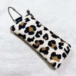 ハンドメイド リップポーチ レオパード