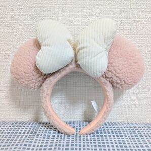 1回のみ使用 TDL ミニーカチューシャ ボア ピンク