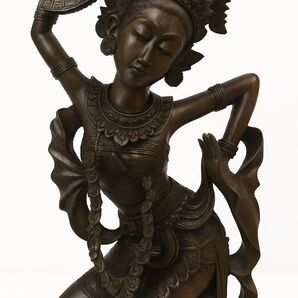 ☆アンティークオススメ!☆バリ島 木彫り彫刻 レゴンダンサー像 手彫り アジアンインテリア 高品質 31cm 送料無料!