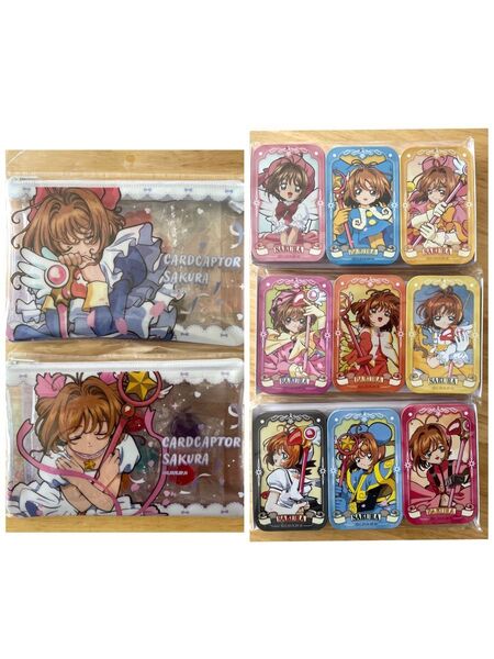 半額以下!!カードキャプターさくら ミニ缶3セット ポーチチョコ2セット新品未開封