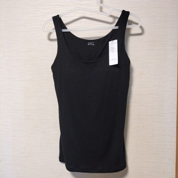 トップバリュー PEACEFIT WARM レディースモールドカップ付タンクトップ Lサイズ ブラック
