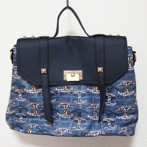 美品 just cavalli ジャストカヴァリ Leopard レオパード ロゴ ショルダーバッグ ハンドバッグ