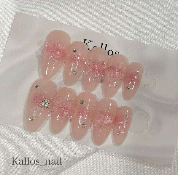 【現品】ネイルチップ 韓国ネイル ワンホンネイル 量産型ネイル y2kネイル ラメグラネイル ちゅるんネイル フレンチガーリー