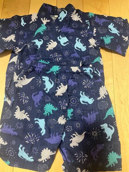 マザウェイズ 甚平 90cm 恐竜柄