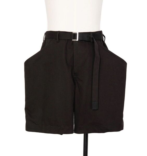 25SS Sacai Cotton Chino Shorts 黒 1