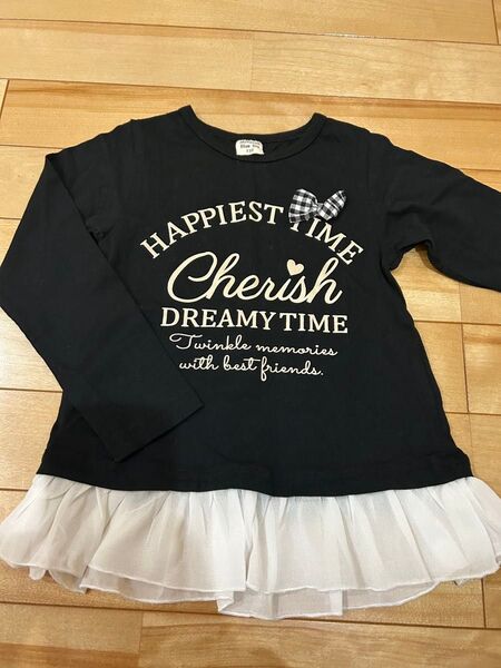 長袖Tシャツ ロンT 110 フリル リボン