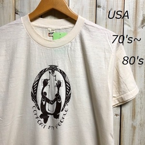 T●24 米買付 USA製 70's～80's プリントTシャツ SCREEN STARS 50/50 L アメリカ古着・ヴィンテージ オールドＴシャツ