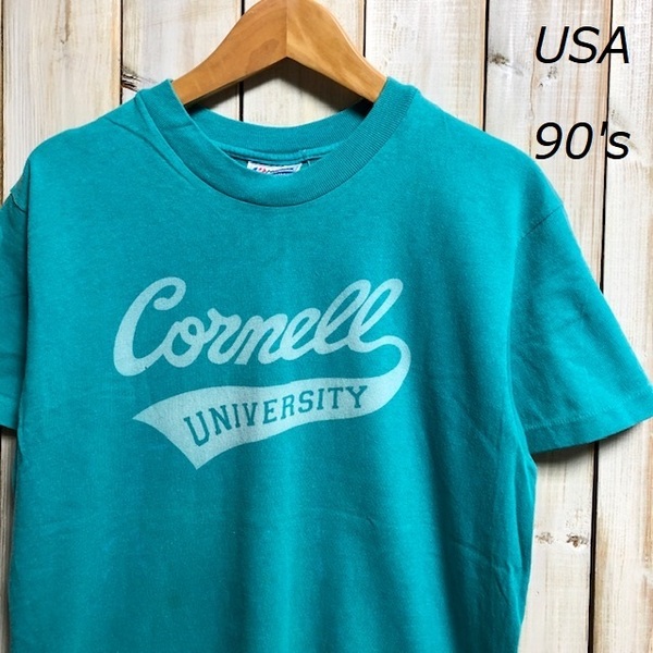 T●112 USA古着 USA製 90's 抜染カレッジTシャツ Hanes M 38-40 (Sぐらい） ヴィンテージ・アメリカ古着