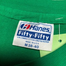 T●127 USA古着 USA製 80's Hanes プリントTシャツ M 38-40 グリーン アメリカ古着・ヴィンテージ　オールドＴシャツ_画像5