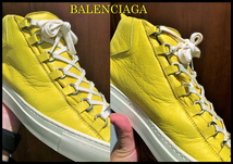 国内正規 BALENCIAGA バレンシアガ ハイトップスニーカー 黄 42 ハイカット メンズ_画像9