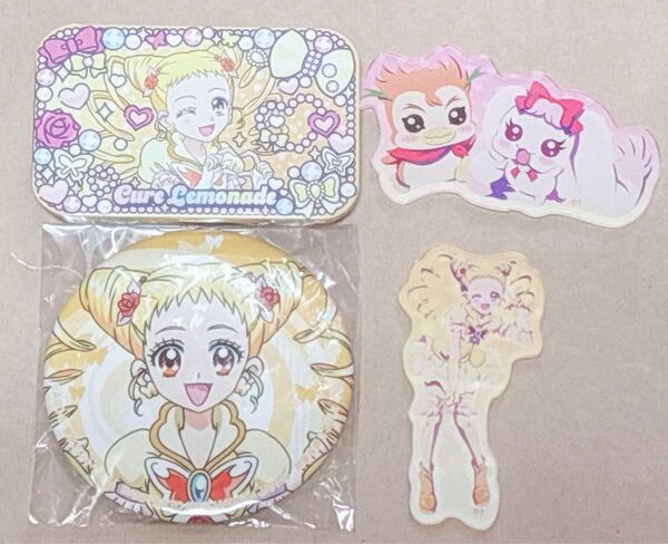 プリキュア キュアレモネード 缶バッジ すらいどきゃん ランダムステッカー