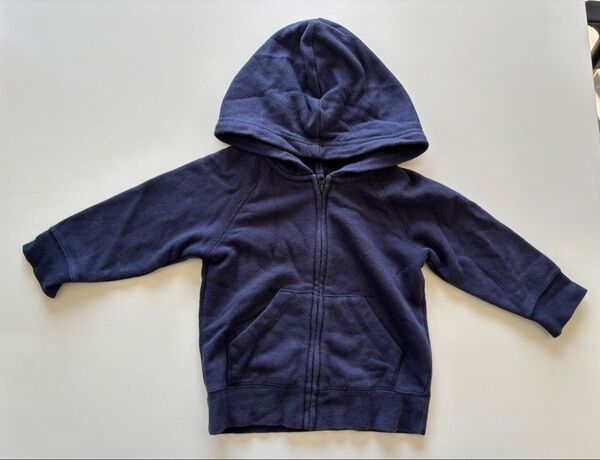 無印良品●ネイビー フード付き トレーナー サイズ80 キッズ 子供服 ベビー服