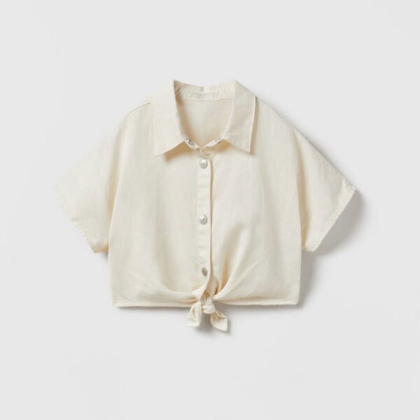 ZARAキッズ ZARAガール シャツ オフホワイト 未使用 子ども服110 子ども服115