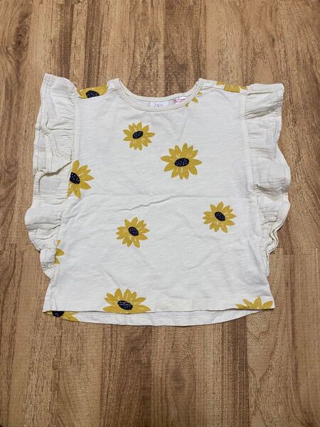 ZARA キッズ Tシャツ ひまわり柄 子ども服95 子ども服100
