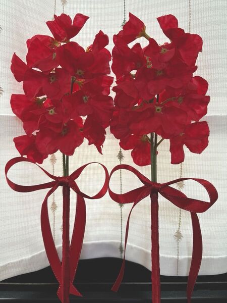 赤いスイートピー 造花 ふんわり