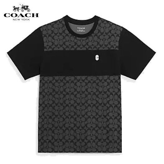 【COACH★C9602】コーチ メンズトップス シグネチャー 半袖Tシャツ チャコール 定価33,000円 新品