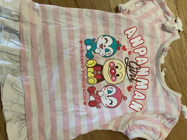 アンパンマン Tシャツ 95cm ピンクストライプ