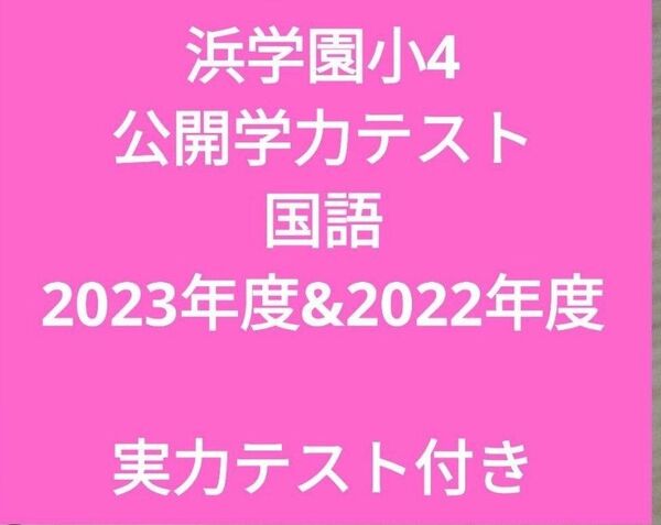 浜学園小4 公開学力テスト国語2年分 記述力錬成テスト付き