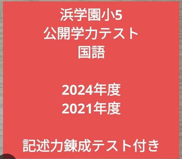 浜学園小5 公開学力テスト国語 2年分 記述力錬成テスト付き