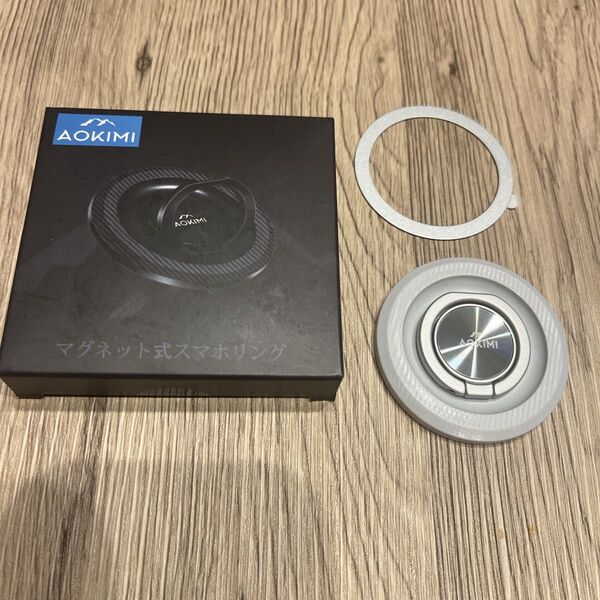 スマホリング マグネット式 カーボン バンカーリング スマホスタンド機能