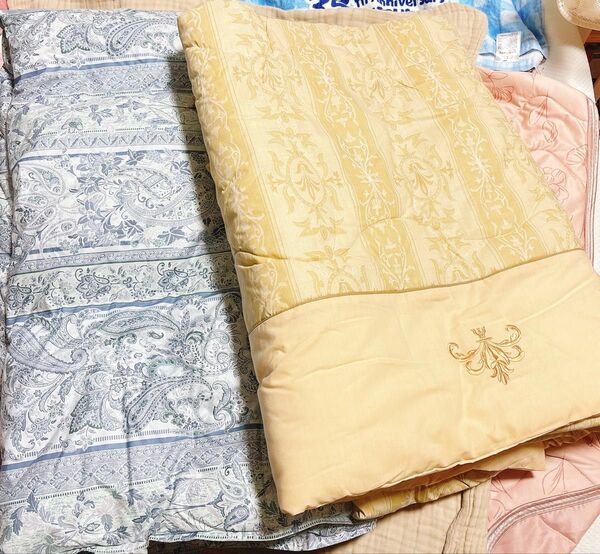 【未使用】京都西川 肌掛け布団 ダウン シルク シングル2枚セット 寝具 ダウン85 フェザー15 シルク10 夏用 洗える