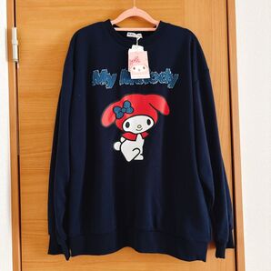 【新品未使用】マイメロ 長袖 ロンT メンズL ネイビー サンリオ トレーナー スウェット ユニセックス