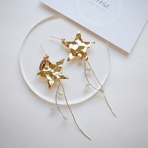 星 スター ピアス イヤリング ブライダル ハンドメイド