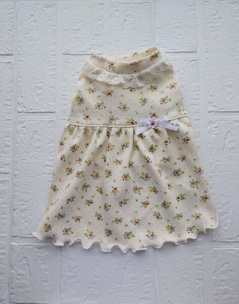 犬服ハンドメイド Flowerワンピース S