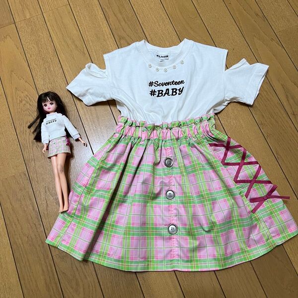 【中古】リカちゃんコラボ キッズ ワンピース 110サイズ