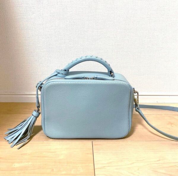 【値下げ】土屋鞄 クラルテ スウィングミニショルダー 限定色 アイスブルー 美品