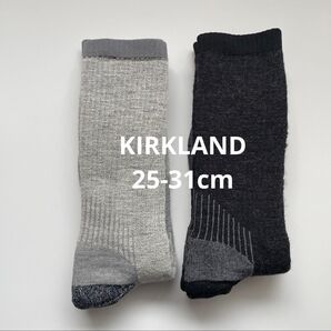 新品 カークランド メリノウール混ソックス 2足 メンズソックス