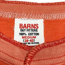 国内正規品■BARNS OUT FITTERS(バーンズ)高品質アメカジJOHNSインディアン ヘンリーネック長袖TシャツM[38-41]オレンジ日本製ヴィンテージ_画像3