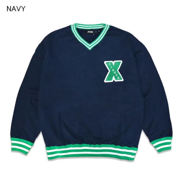 XLARGE エクストララージ X LOGO V NECK SWEAT ロゴ Vネック スウェット 長袖 トレーナー